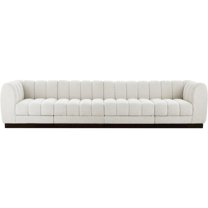 Quinn Cream Chenille Fabric Modular Sofa