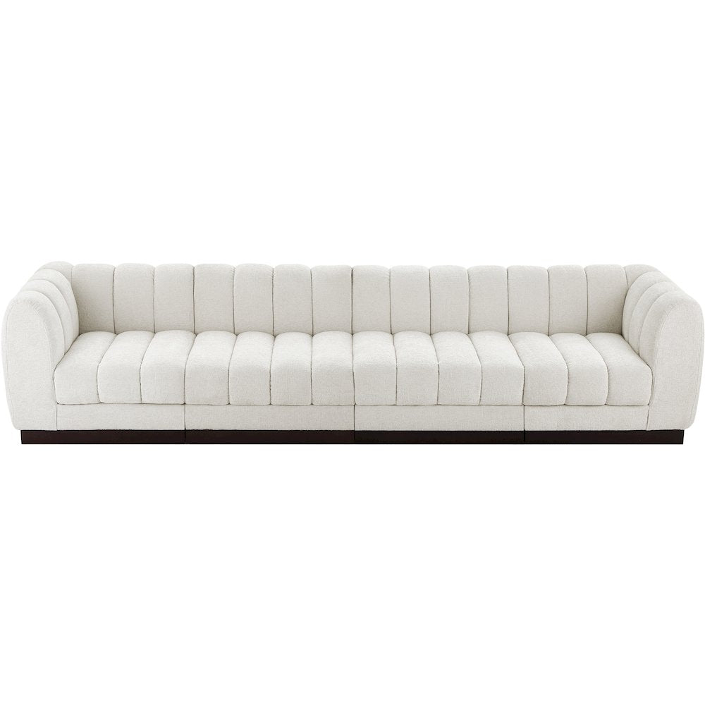 Quinn Cream Chenille Fabric Modular Sofa