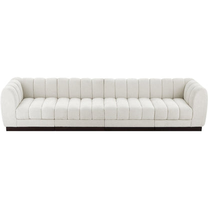 Quinn Cream Chenille Fabric Modular Sofa