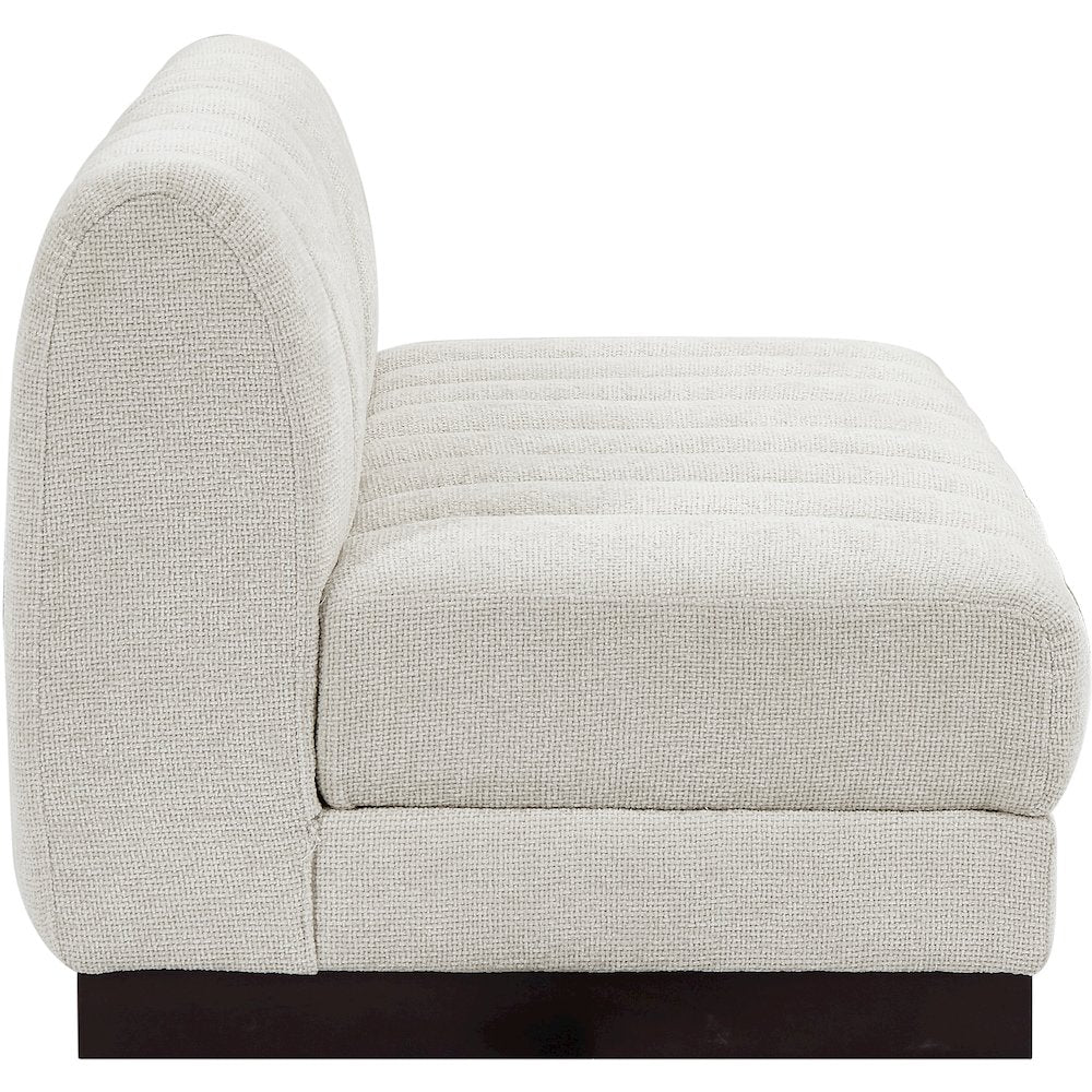 Quinn Cream Chenille Fabric Modular Sofa
