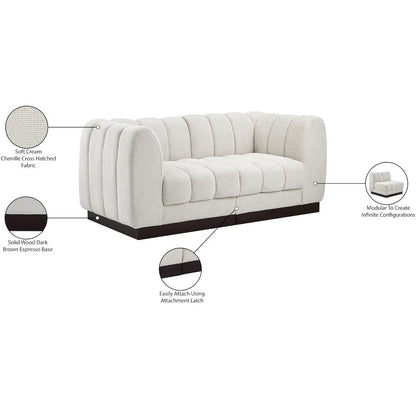 Quinn Cream Chenille Fabric Modular Sofa