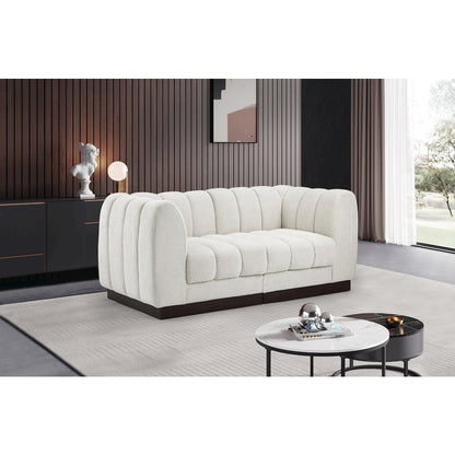Quinn Cream Chenille Fabric Modular Sofa