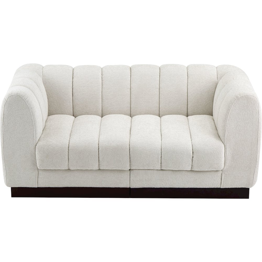 Quinn Cream Chenille Fabric Modular Sofa