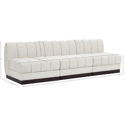 Quinn Cream Chenille Fabric Modular Sofa