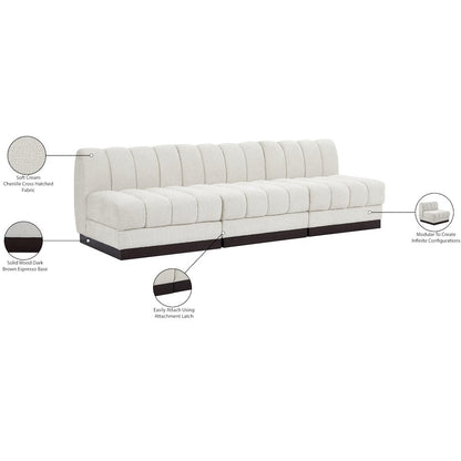 Quinn Cream Chenille Fabric Modular Sofa