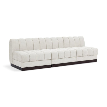 Quinn Cream Chenille Fabric Modular Sofa