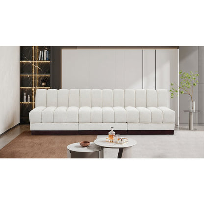 Quinn Cream Chenille Fabric Modular Sofa