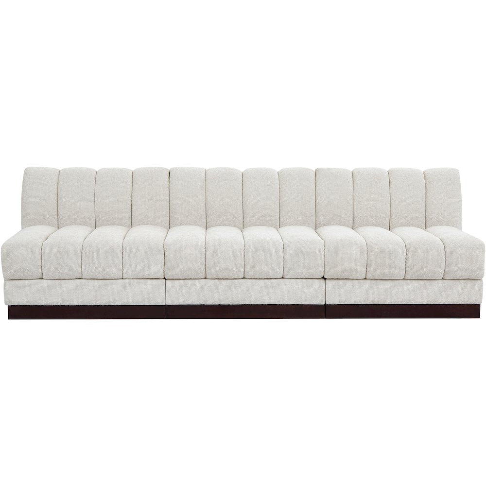 Quinn Cream Chenille Fabric Modular Sofa