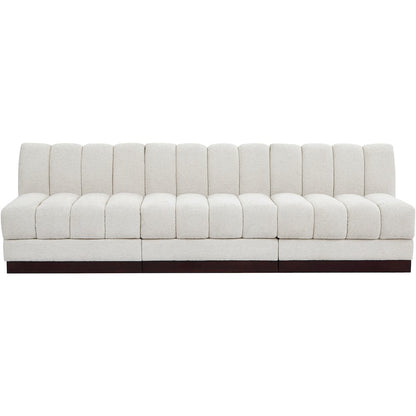 Quinn Cream Chenille Fabric Modular Sofa
