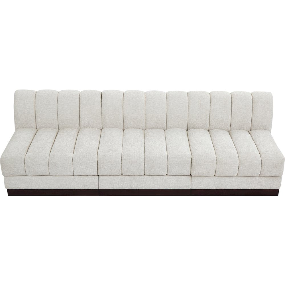 Quinn Cream Chenille Fabric Modular Sofa