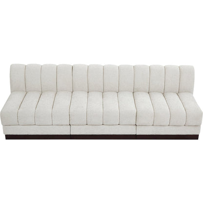 Quinn Cream Chenille Fabric Modular Sofa