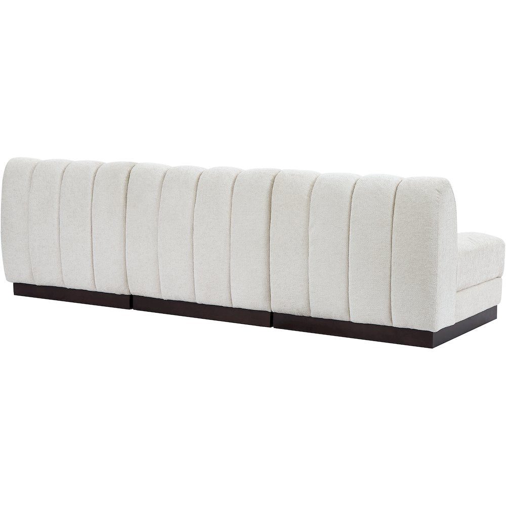 Quinn Cream Chenille Fabric Modular Sofa