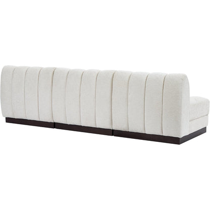 Quinn Cream Chenille Fabric Modular Sofa