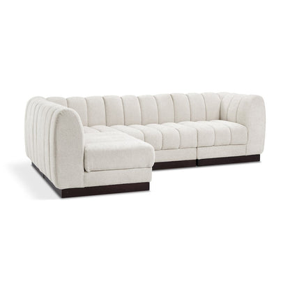 Quinn Cream Chenille Fabric Modular Sectional