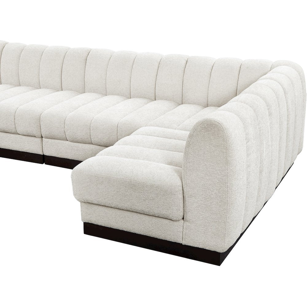 Quinn Cream Chenille Fabric Modular Sectional