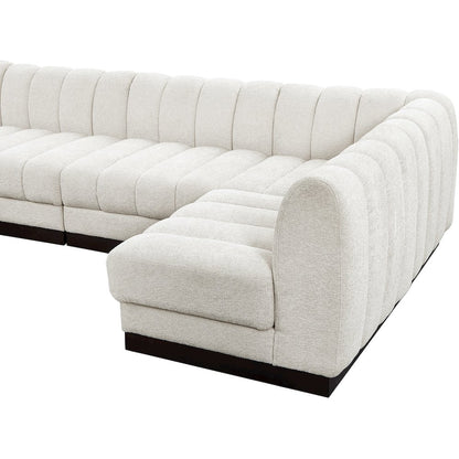 Quinn Cream Chenille Fabric Modular Sectional