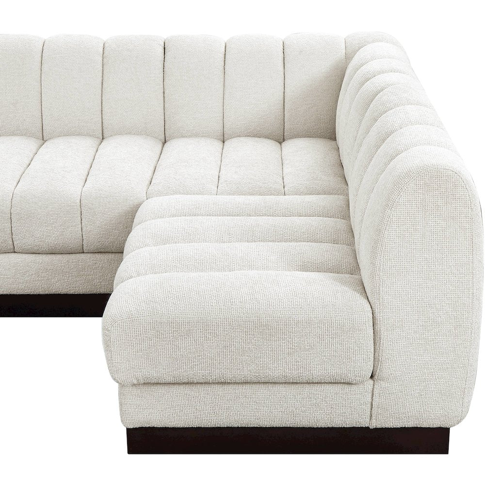 Quinn Cream Chenille Fabric Modular Sectional