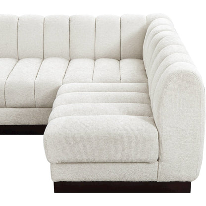 Quinn Cream Chenille Fabric Modular Sectional