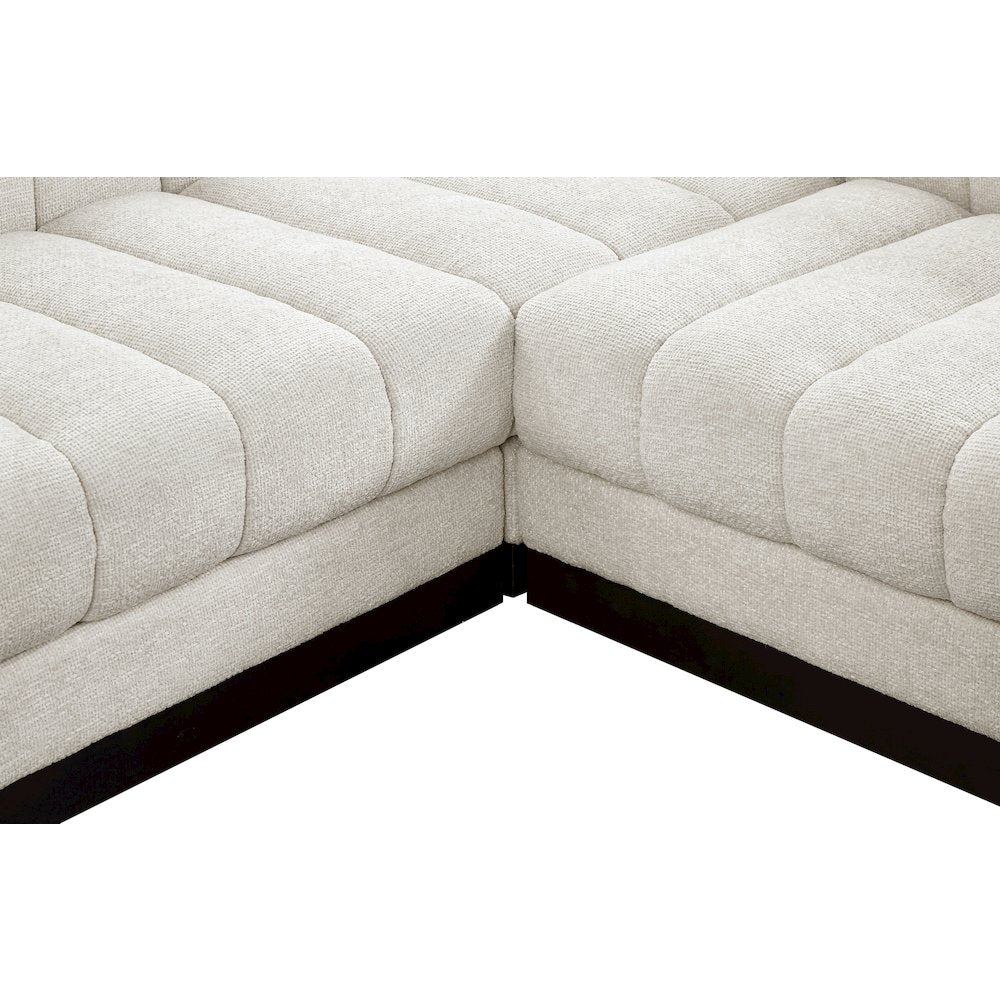 Quinn Cream Chenille Fabric Modular Sectional