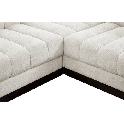 Quinn Cream Chenille Fabric Modular Sectional