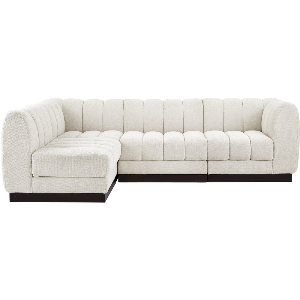 Quinn Cream Chenille Fabric Modular Sectional