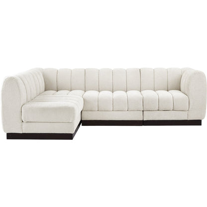 Quinn Cream Chenille Fabric Modular Sectional