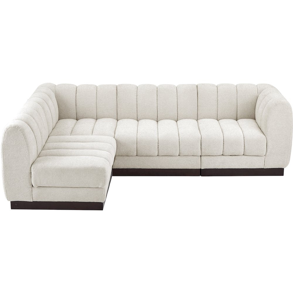 Quinn Cream Chenille Fabric Modular Sectional