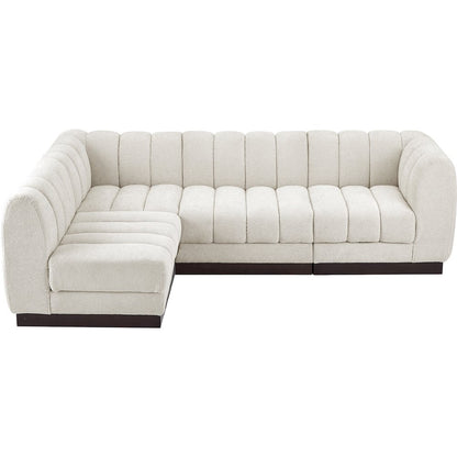 Quinn Cream Chenille Fabric Modular Sectional