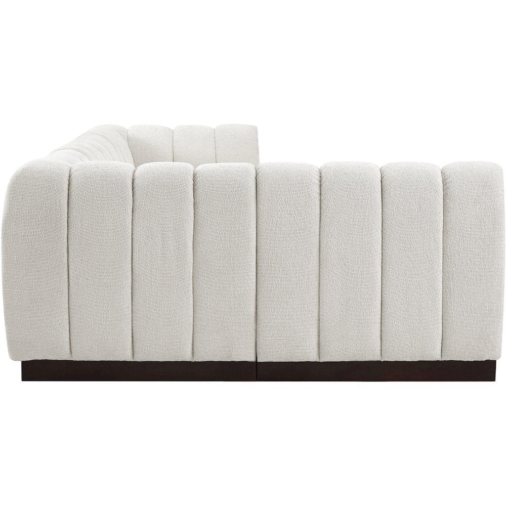 Quinn Cream Chenille Fabric Modular Sectional