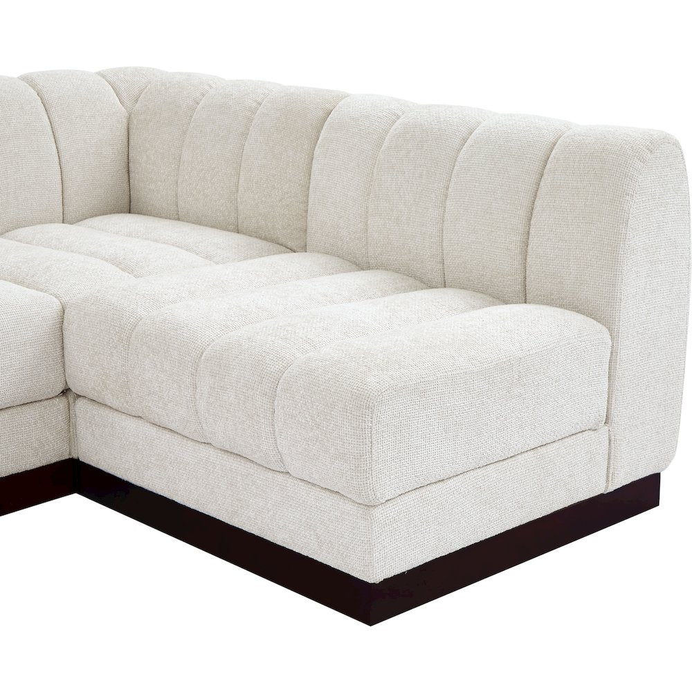 Quinn Cream Chenille Fabric Modular Sectional