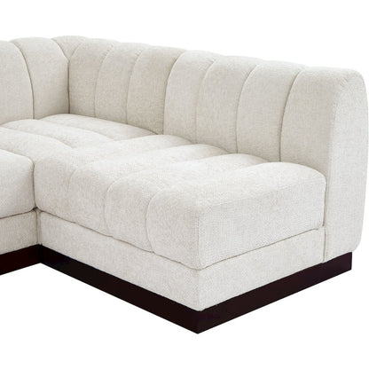 Quinn Cream Chenille Fabric Modular Sectional