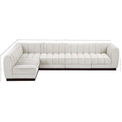 Quinn Cream Chenille Fabric Modular Sectional