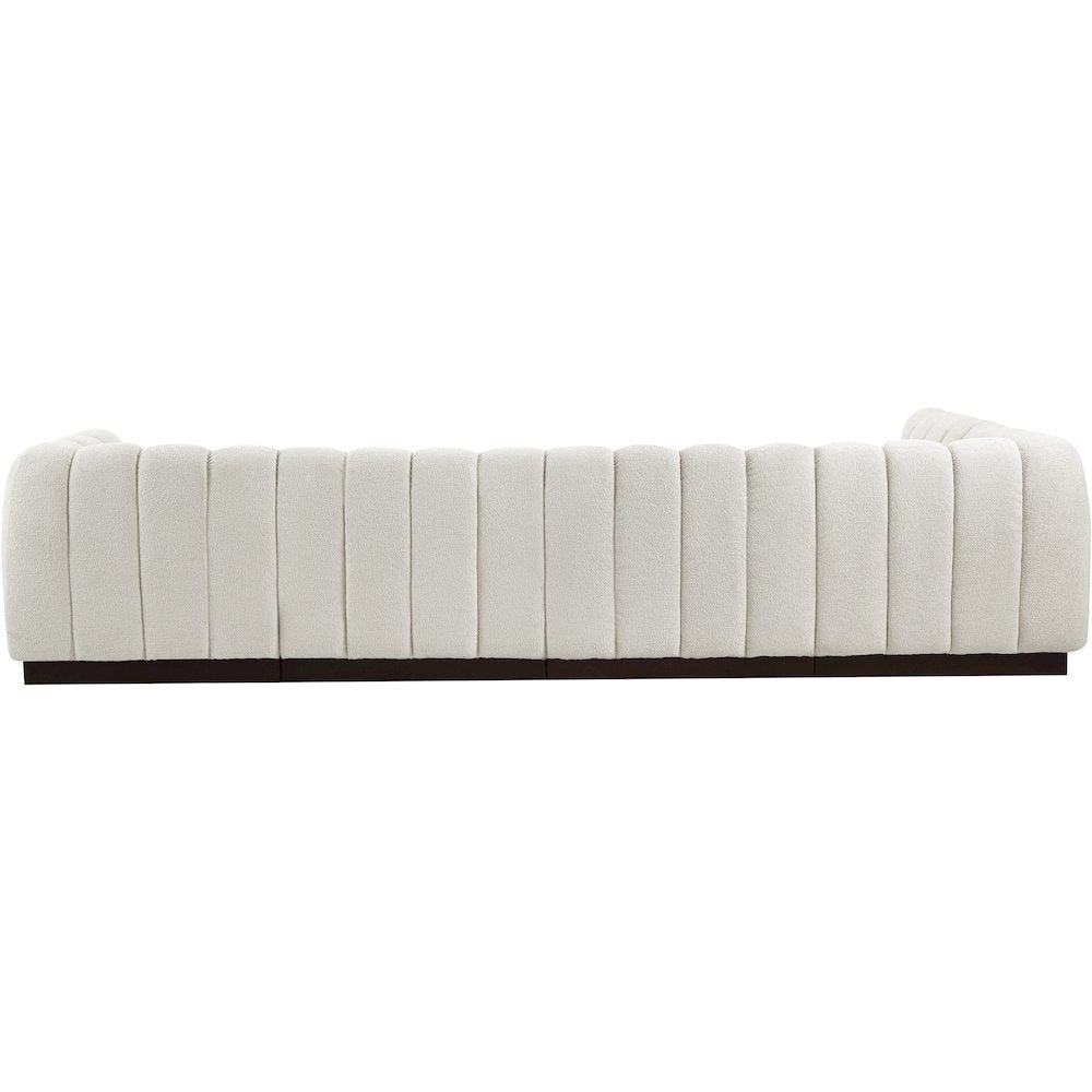 Quinn Cream Chenille Fabric Modular Sectional
