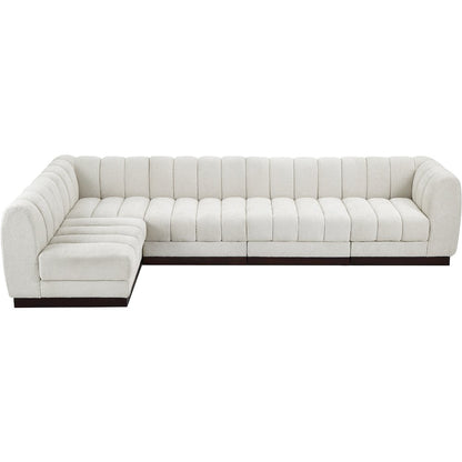 Quinn Cream Chenille Fabric Modular Sectional