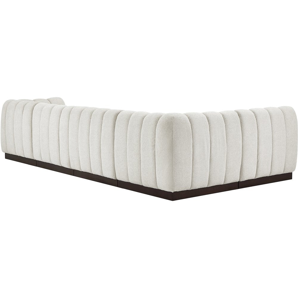Quinn Cream Chenille Fabric Modular Sectional