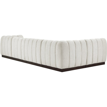 Quinn Cream Chenille Fabric Modular Sectional