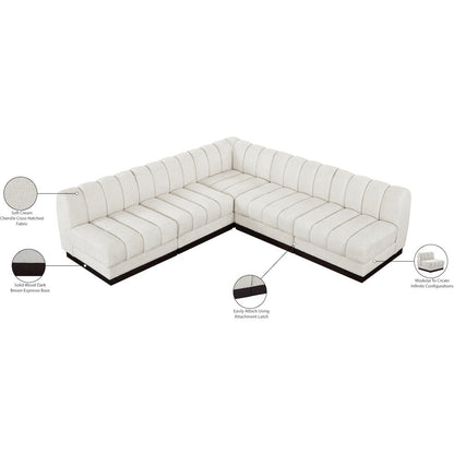 Quinn Cream Chenille Fabric Modular Sectional