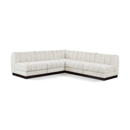 Quinn Cream Chenille Fabric Modular Sectional