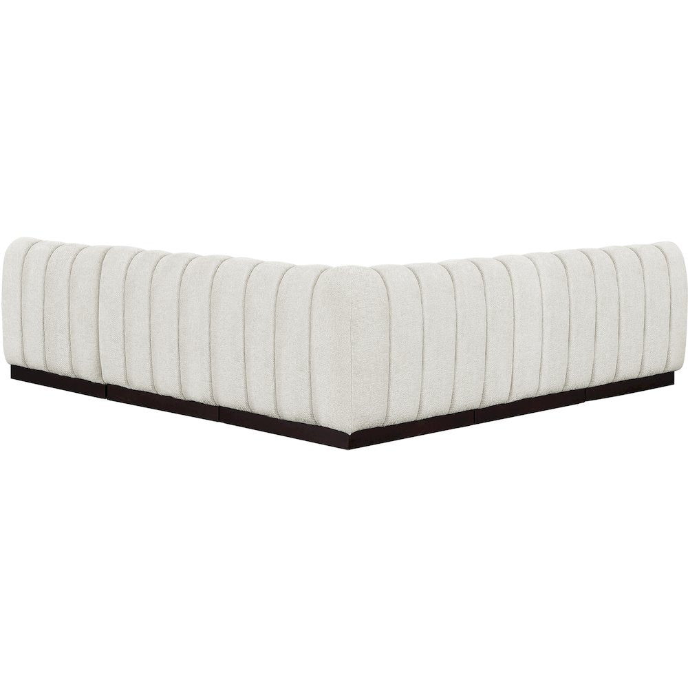 Quinn Cream Chenille Fabric Modular Sectional