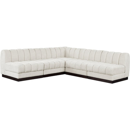 Quinn Cream Chenille Fabric Modular Sectional
