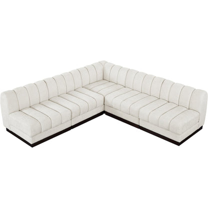 Quinn Cream Chenille Fabric Modular Sectional