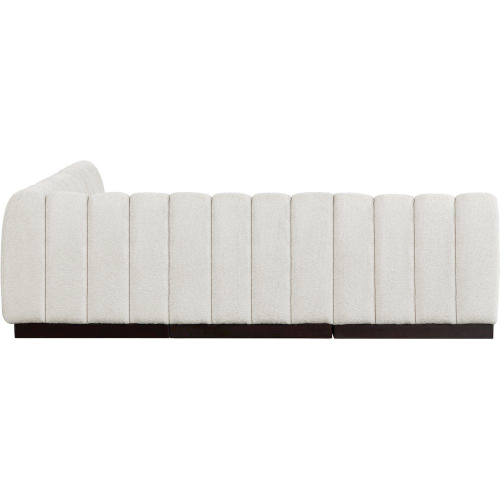 Quinn Cream Chenille Fabric Modular Sectional