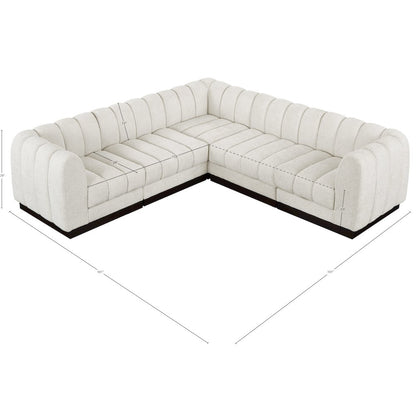 Quinn Cream Chenille Fabric Modular Sectional