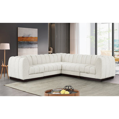 Quinn Cream Chenille Fabric Modular Sectional