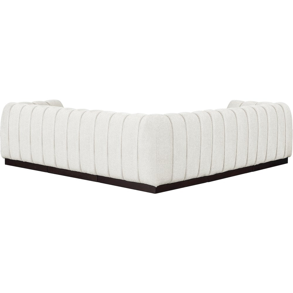 Quinn Cream Chenille Fabric Modular Sectional
