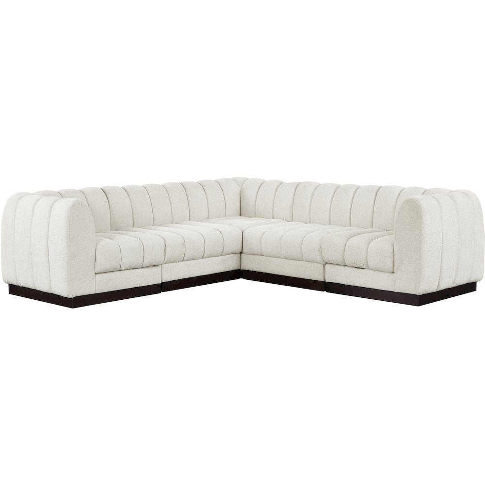 Quinn Cream Chenille Fabric Modular Sectional