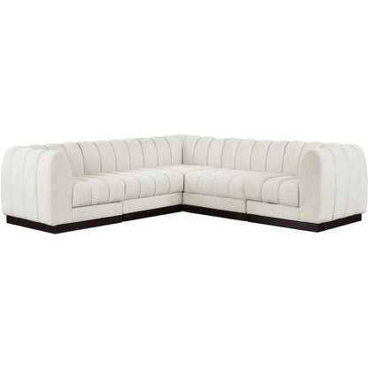 Quinn Cream Chenille Fabric Modular Sectional
