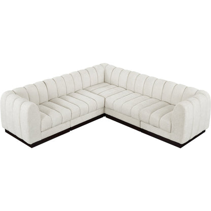 Quinn Cream Chenille Fabric Modular Sectional