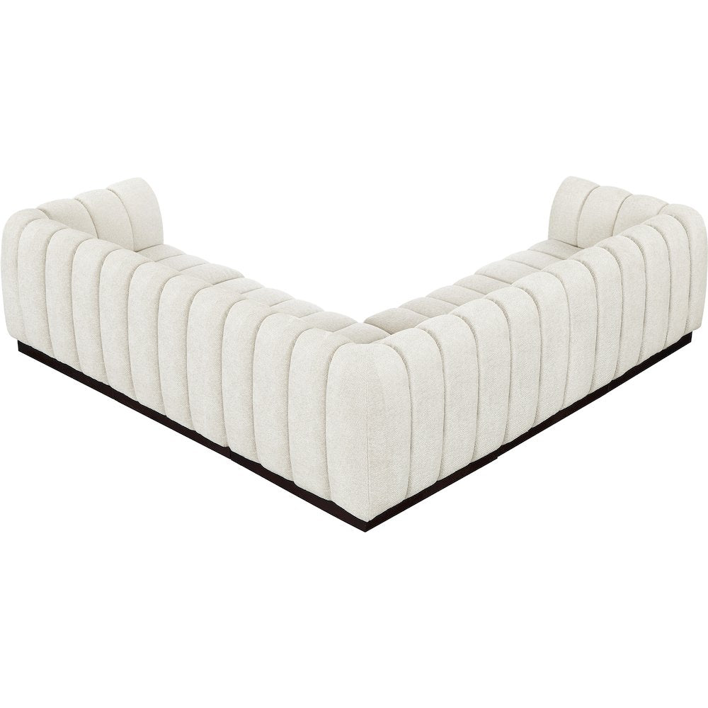 Quinn Cream Chenille Fabric Modular Sectional