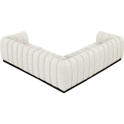 Quinn Cream Chenille Fabric Modular Sectional